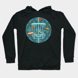 Disc Golf Basket Teal Hoodie